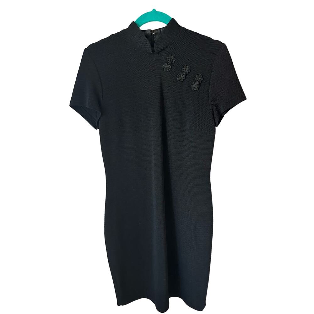 Vintage R.J. & Co Black Fitted Midi Dress Size 6